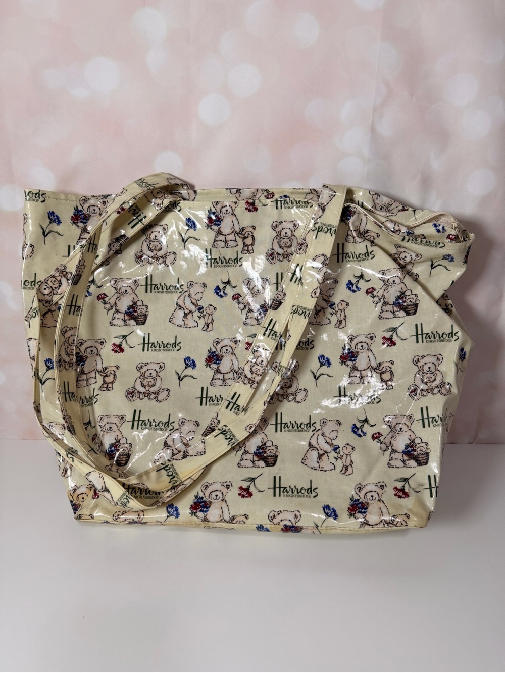 HARRODS KNIGHTSBRIDGE Vintage PVC Tote Bag